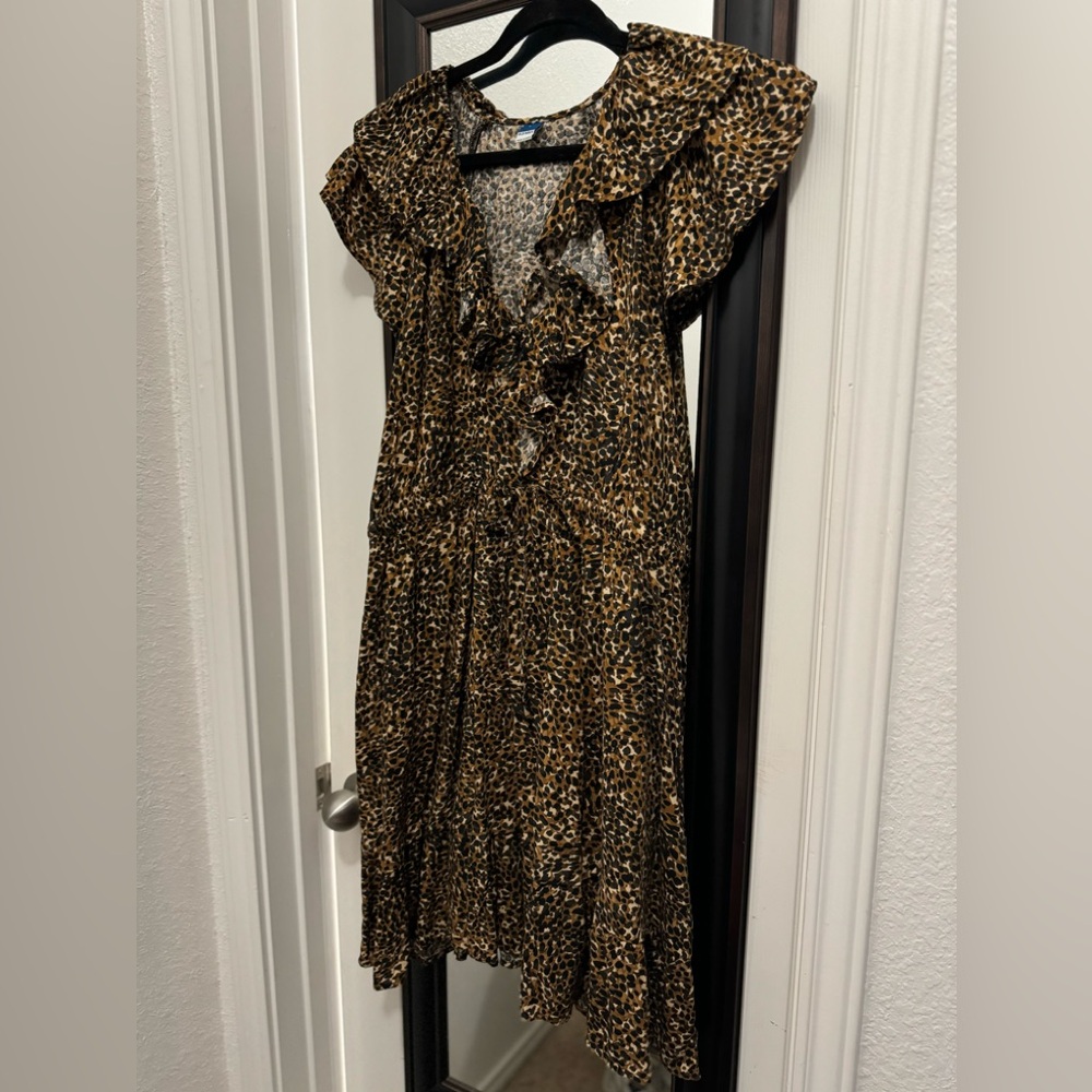 OLD NAVY LEOPARD PRINT DRESS SIZE LARGE